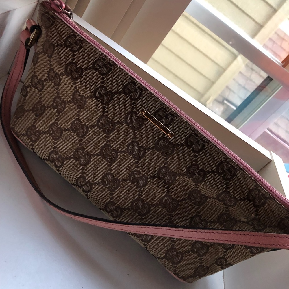 Mini Vintage Gucci Pochette Canvas Shoulder Bag